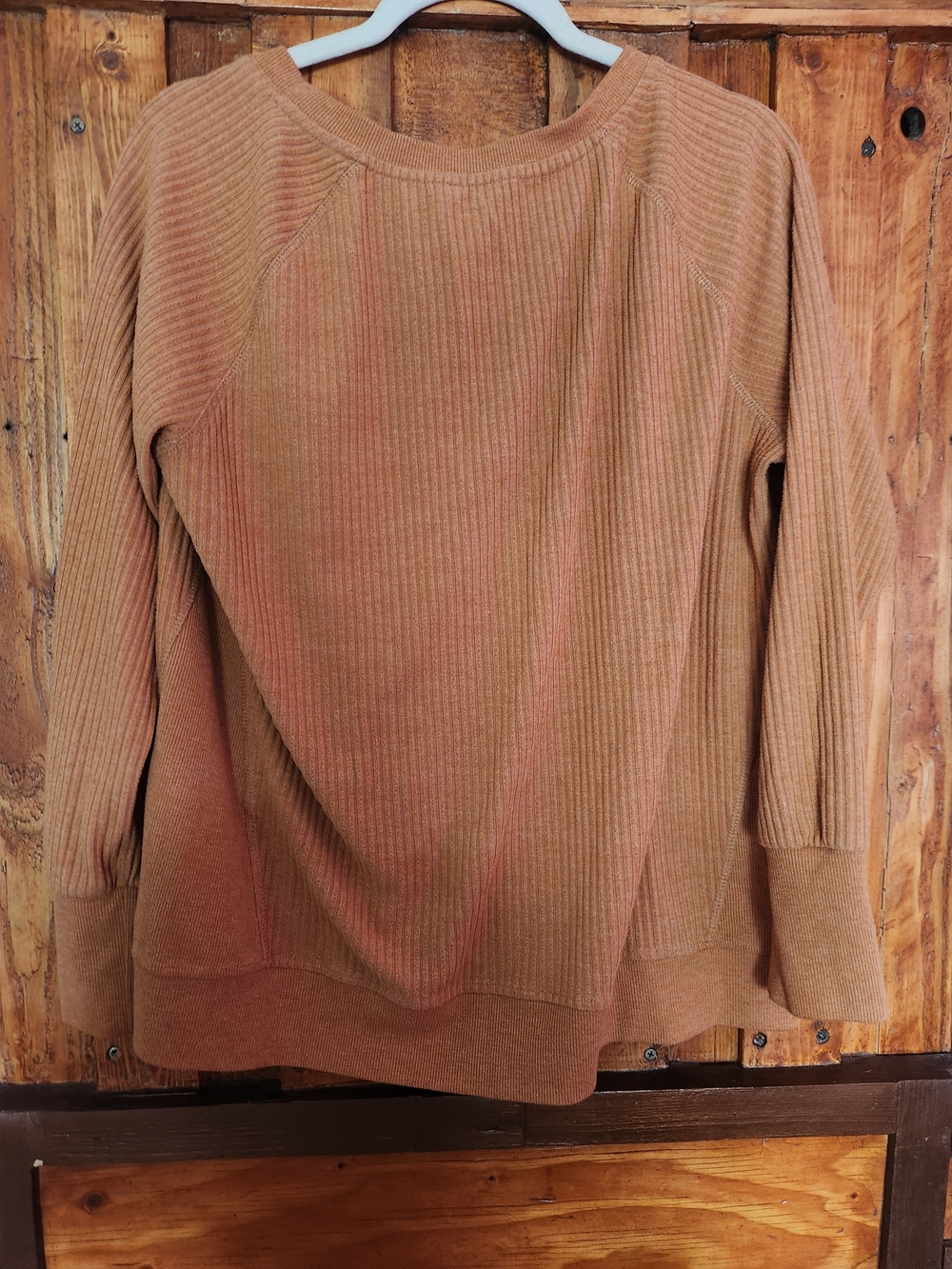Jane and Delancey Ribbed Crewneck Sweater - Camel Brown - Picture 4 of 4
